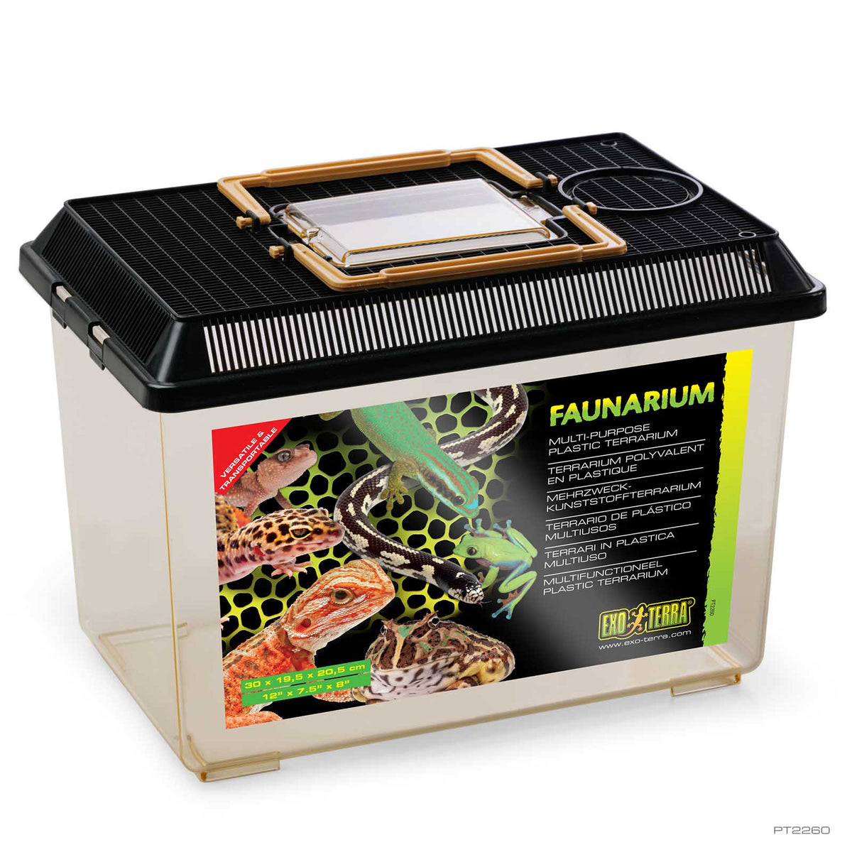 Exo Terra Faunarium Medium 30 x 19.5 x 20.5cm plastic terrarium PT2260 | PeekAPaw Pet Supplies