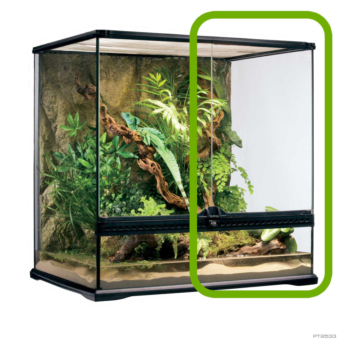 Exo Terra Medium Tall Glass Terrarium Door - Right, 60 x 45 x 60cm, part PT2533 | PeekAPaw Pet Supplies