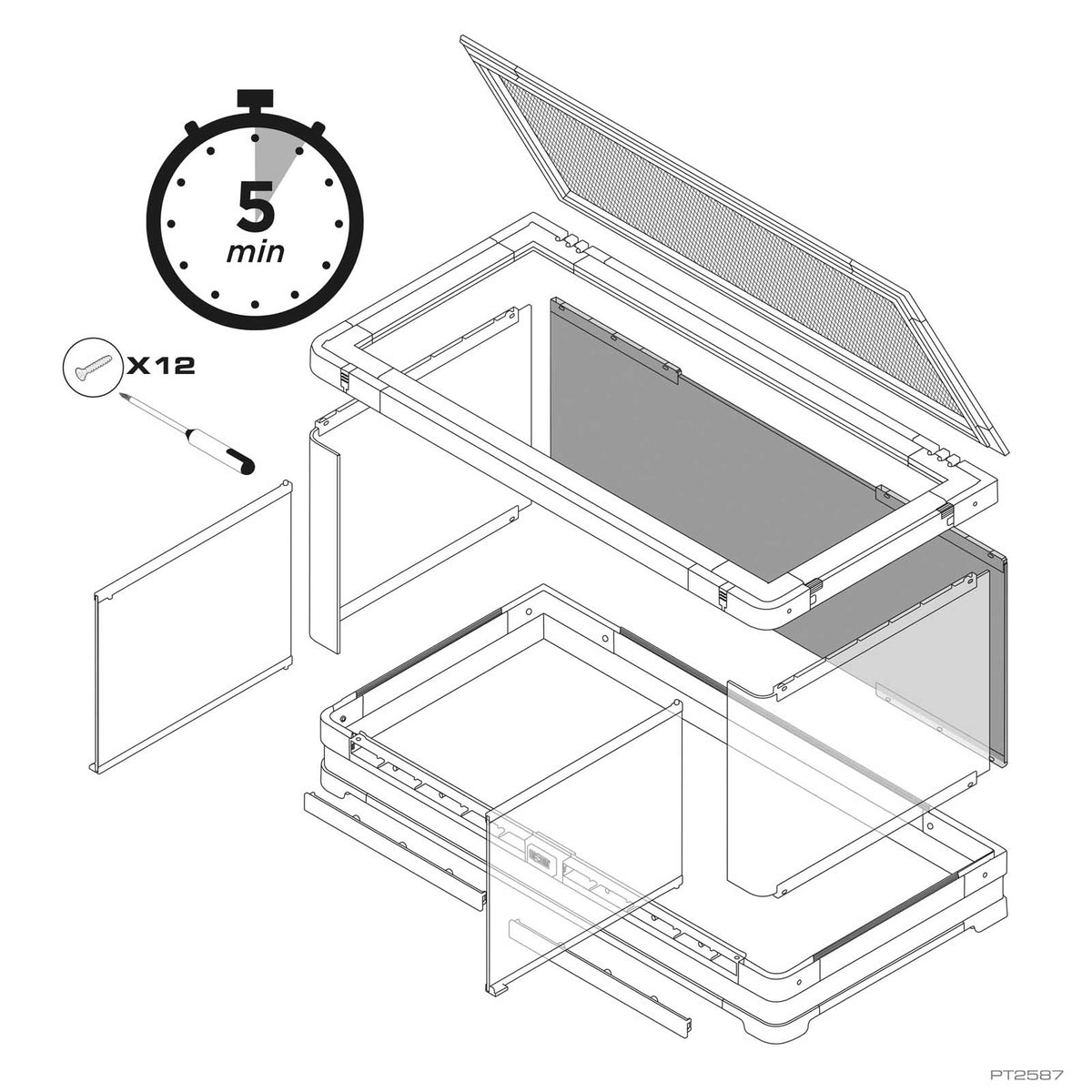 Exo Terra Vista Glass Terrarium - Vista 90, 90 x 45 x 45cm, part PT2587, product view 3 | PeekAPaw Pet Supplies