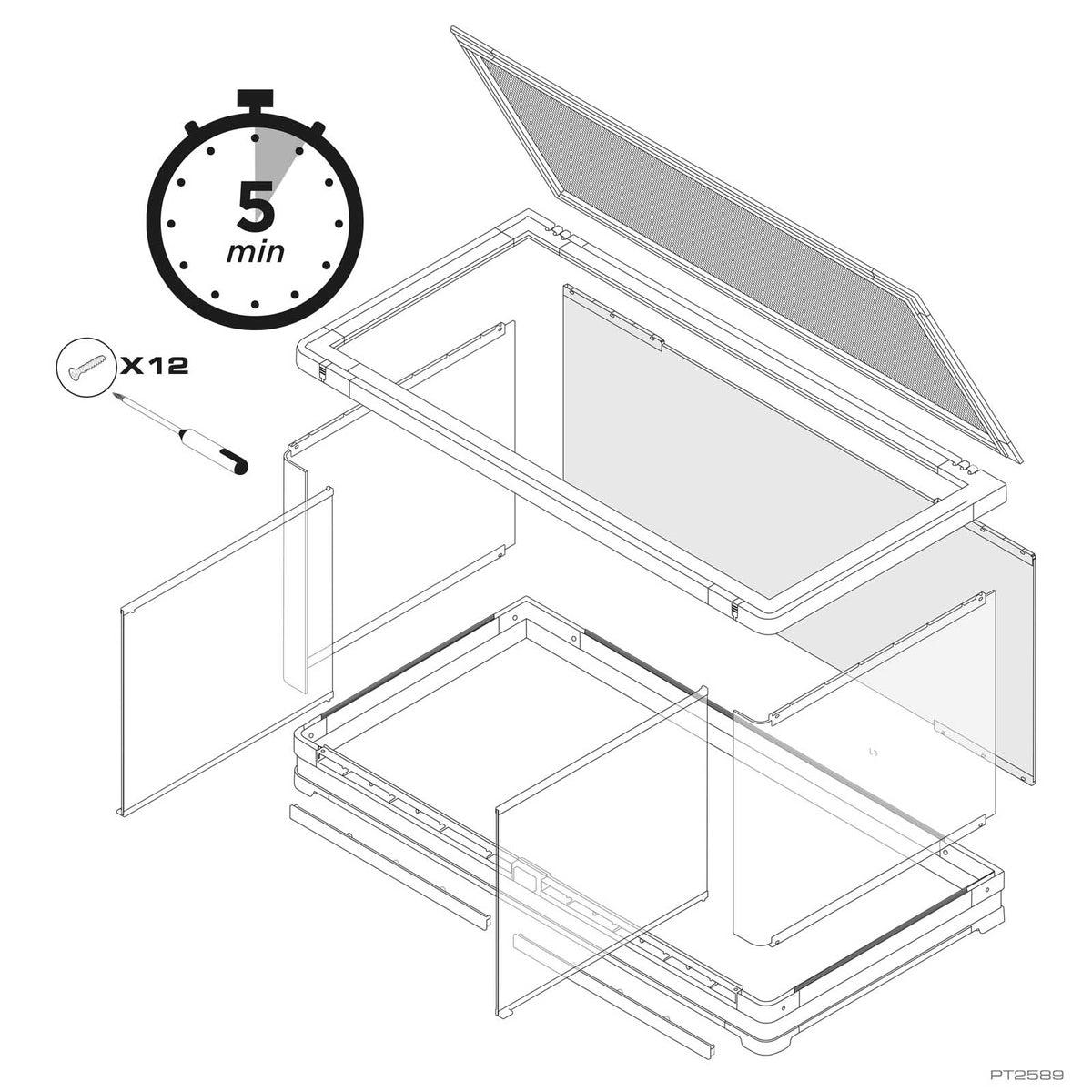 Exo Terra Vista Glass Terrarium - Vista 120XL, 120 x 60 x 60cm, part PT2589, product view 3 | PeekAPaw Pet Supplies