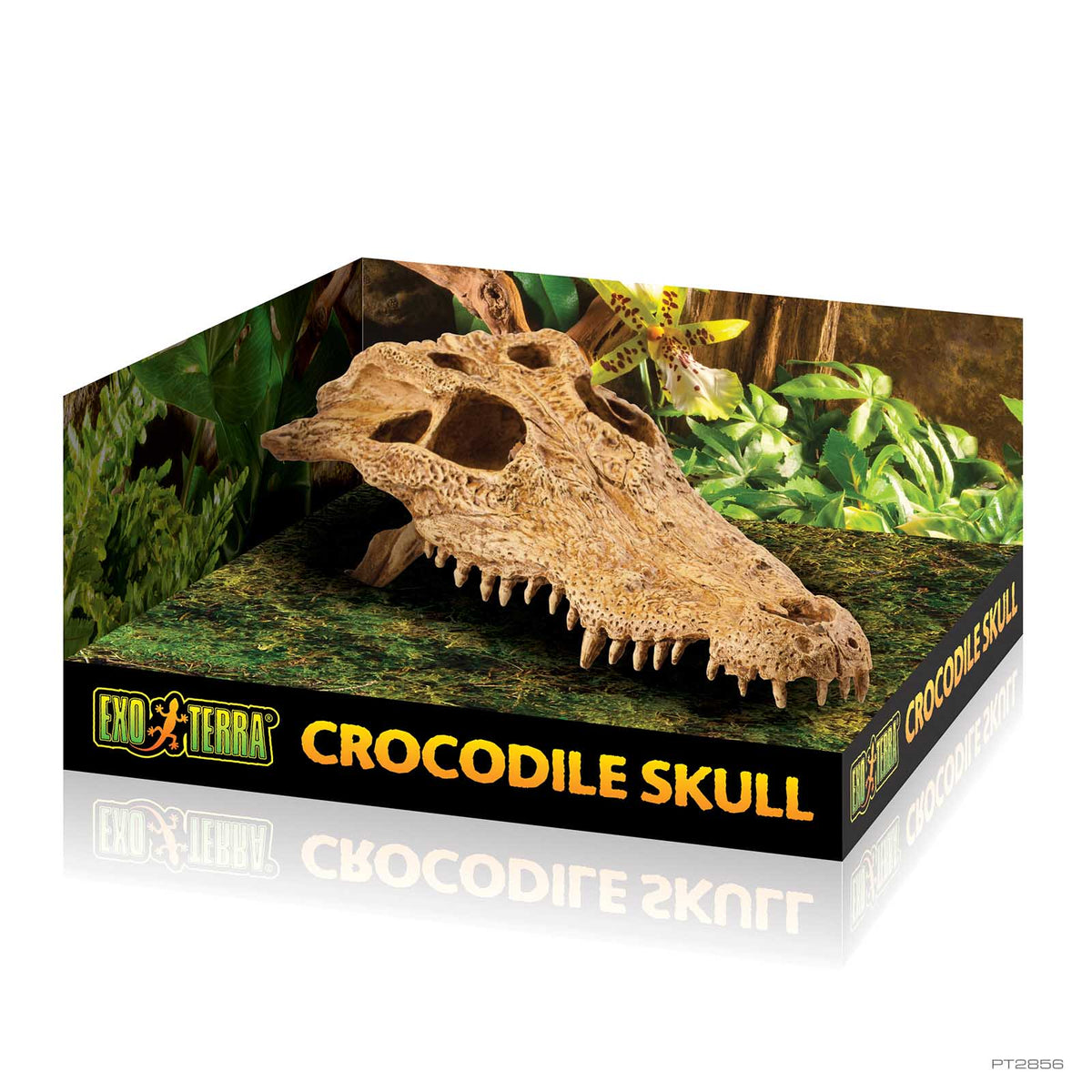 Exo Terra Crocodile Skull Hide Out PT2856 - second product view | PeekAPaw Pet Supplies