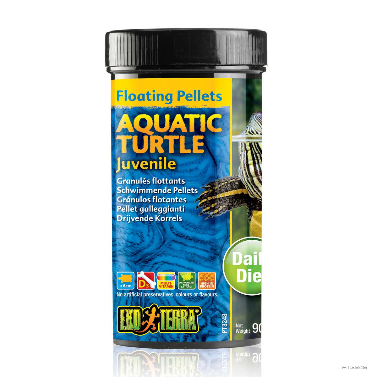 Exo Terra Turtle Food Juvenile Floating Pellets 90g, item PT3248 | PeekAPaw Pet Supplies