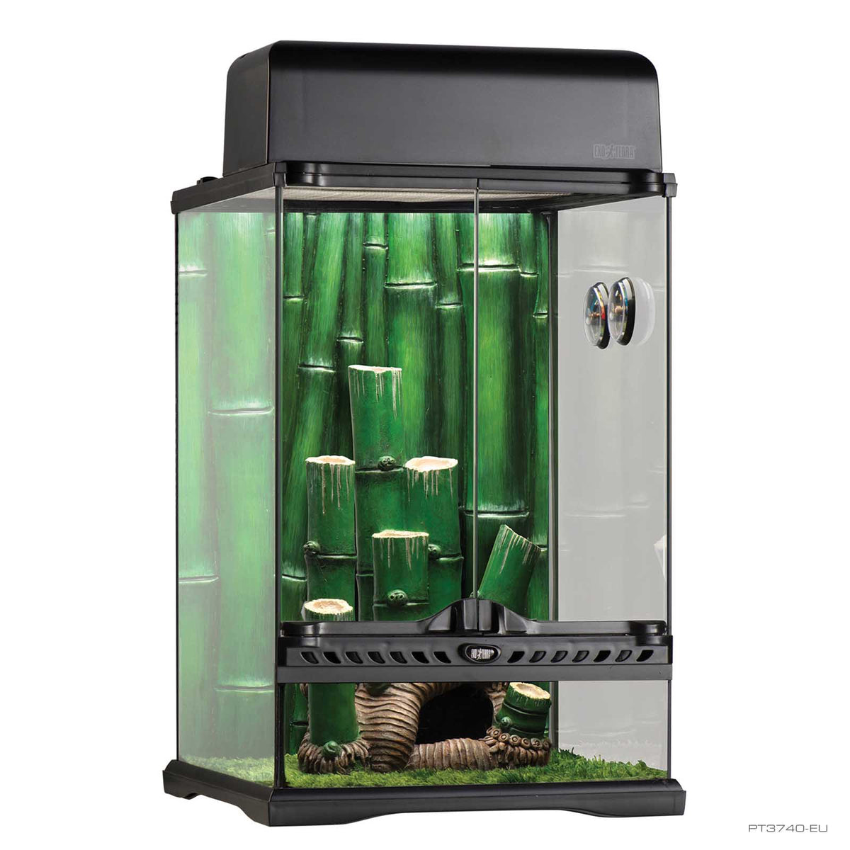 Exo Terra Bamboo Forest Terrarium Kit 30 x 30 x 45cm PT3740 with bamboo background and ornament | PeekAPaw Pet Supplies