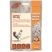 PetsBuddy Chicken Breast Cubes, freeze-dried pet treats, 50g pack, dog and cat treat