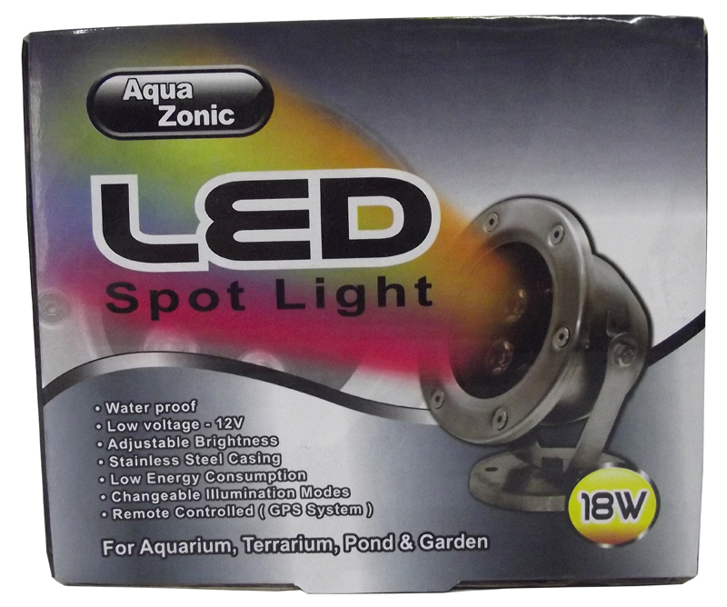 Aqua Zonic LED Waterproof Low Voltage Spot Light with Remote Control — 18w
