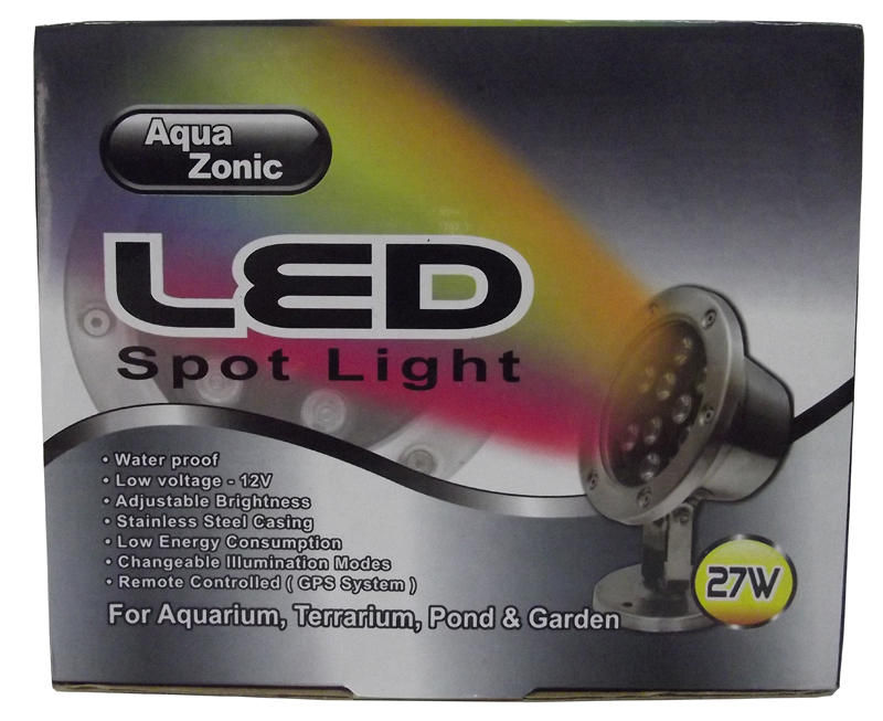 Aqua Zonic LED Waterproof Low Voltage Spot Light with Remote Control — 27w