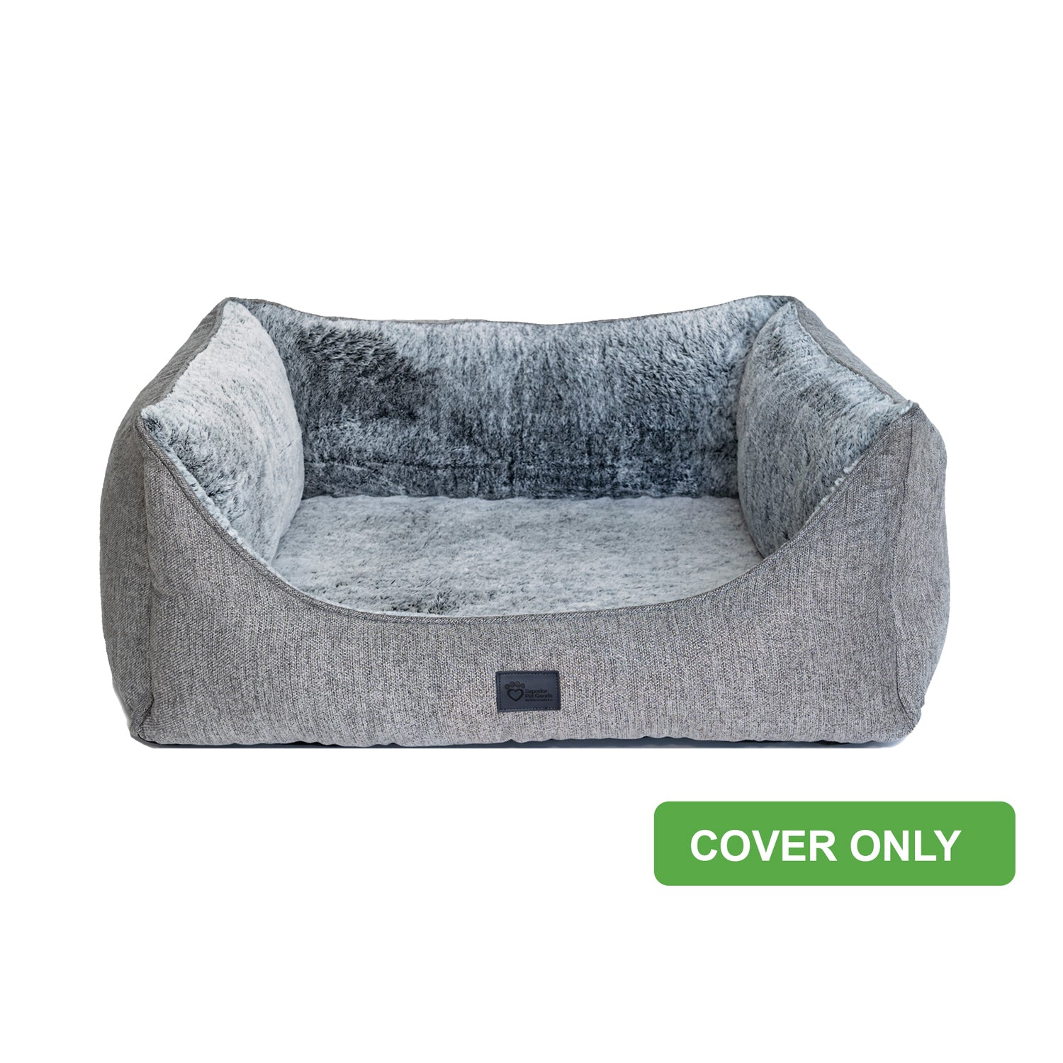 Artic faux fur cover for the Superior Pet Goods High Side Hideout Ortho Dog Bed