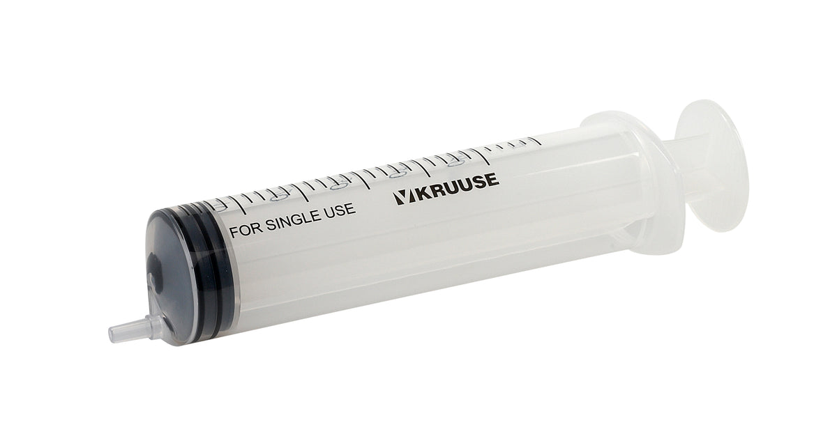 Kruuse Disposable Syringes without Needle 50mL Eccentric Tip, Box of 25