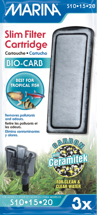 Marina Slim Power Filter Bio-Carb carbon cartridge, 3 pack