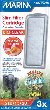 Marina Slim Power Filter Bio-Clear zeolite cartridge, 3 pack