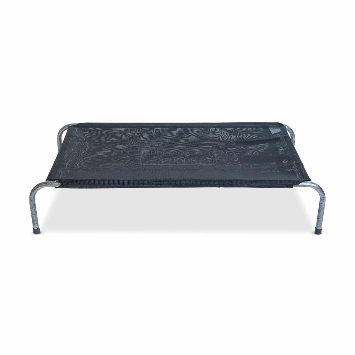 Superior Pet Goods Framed Heavy Duty Flea-Free Dog Bed in black with a mottled silver frame