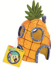 Penn Plax SpongeBob Squarepants Pineapple Home with Swim Through Holes Aquarium Ornament | PeekAPaw Pet Supplies