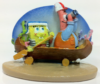 Penn Plax SpongeBob Squarepants & Patrick on Canoe Aquarium Ornament | PeekAPaw Pet Supplies