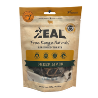 Zeal Air Dried Sheep Liver Dog Treats 125g — pack front