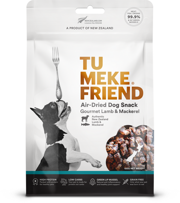 TU MEKE FRIEND Air-Dried Natural Dog Snacks Gourmet Lamb & Mackerel - 150g | PeekAPaw Pet Supplies