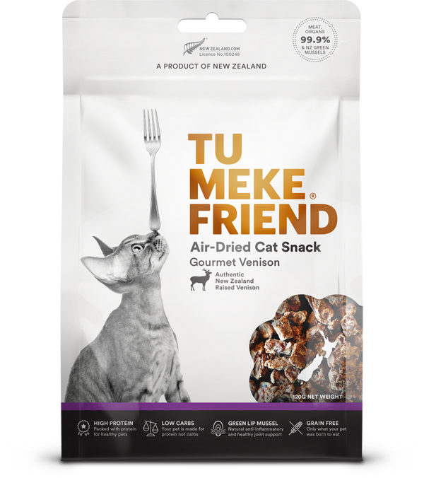 TU MEKE FRIEND Air-Dried Natural Cat Snacks Gourmet Venison - 120g | PeekAPaw Pet Supplies