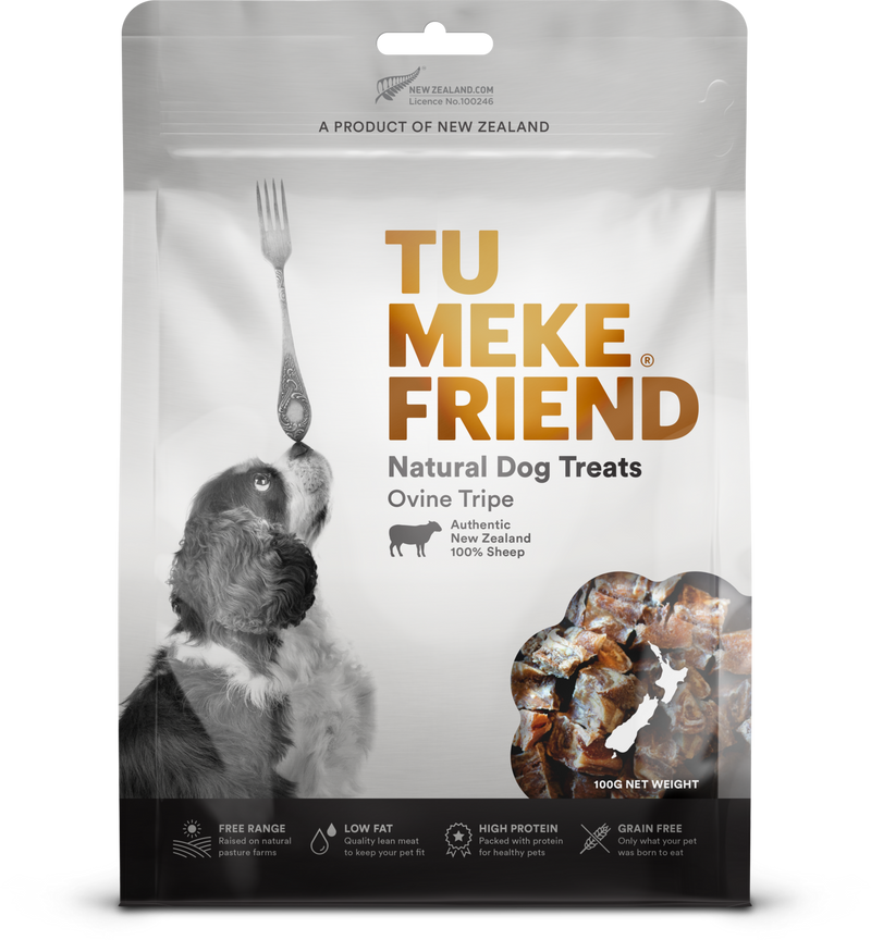 TU MEKE FRIEND Air-Dried Natural Dog Treats Ovine Tripe - 100g | PeekAPaw Pet Supplies