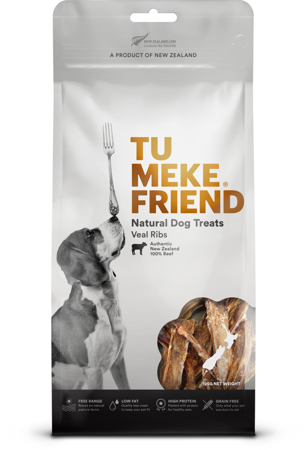 TU MEKE FRIEND Air-Dried Natural Dog Treats Veal Ribs - 125g | PeekAPaw Pet Supplies