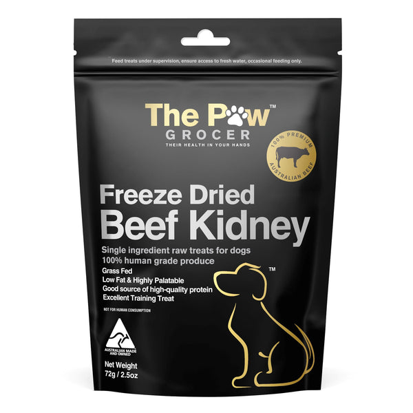 The Paw Grocer Freeze Dried Dog Treats Black Label Beef Kidney - 72g | PeekAPaw Pet Supplies