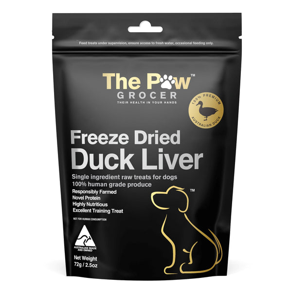 The Paw Grocer Freeze Dried Dog Treats Black Label Duck Liver - 72g | PeekAPaw Pet Supplies