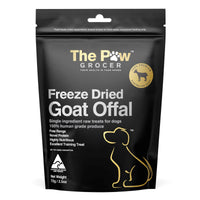 The Paw Grocer Black Label Goat Offal dog treats, 72g pack front
