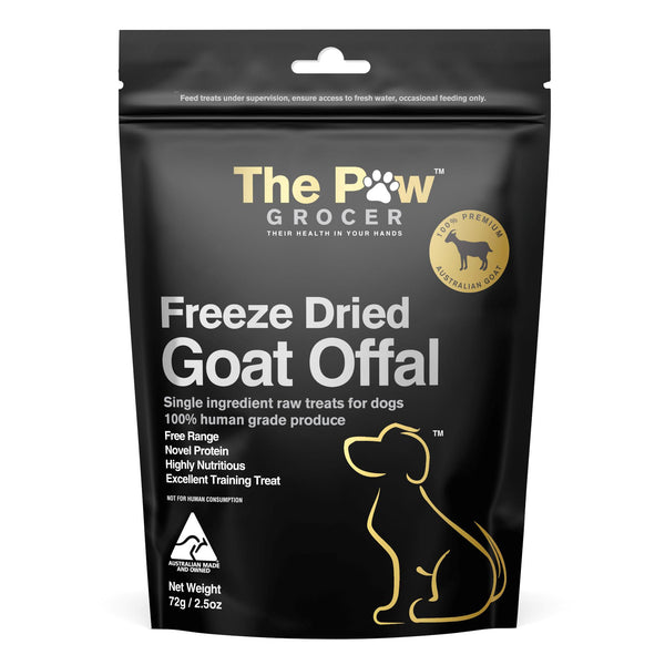 The Paw Grocer Freeze Dried Dog Treats Black Label Goat Offal - 72g | PeekAPaw Pet Supplies