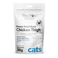 The Paw Grocer Freeze Dried Chicken Thigh cat treats, 50g pack front