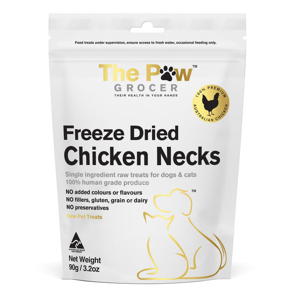 The Paw Grocer Freeze Dried Dogs & Cats Treats Chicken Necks - 90g | PeekAPaw Pet Supplies