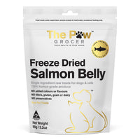 The Paw Grocer Salmon Belly dog & cat treats, 90g pack front