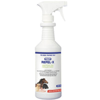 TROY Repel-X insecticidal and repellent spray, 500 mL trigger bottle showing a dog and a horse.