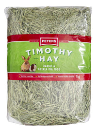 Peters Timothy Hay 1kg pack front — US grown grass hay for rabbits and guinea pigs