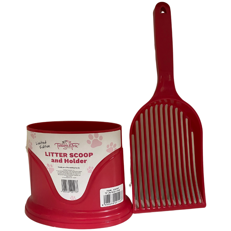 Trouble and Trix Cat Litter Scoop with Holder