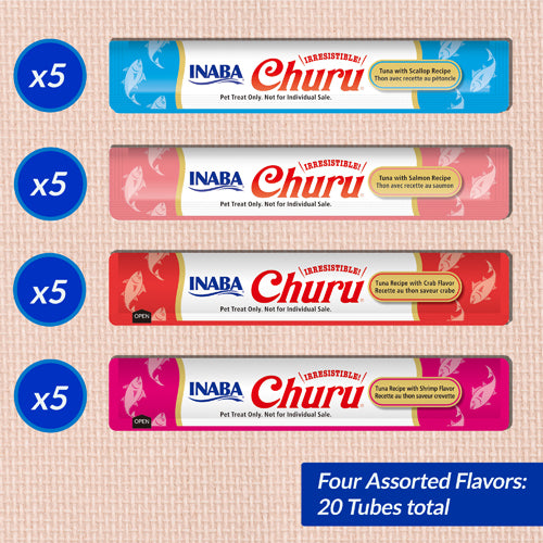 Inaba Cat Treat Churu Puree Tuna & Seafood Varieties