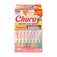 Inaba Churu Puree Seafood Varieties, lickable puree tubes, box of 20 x 14g or pack of 20 x 14g, cat treat