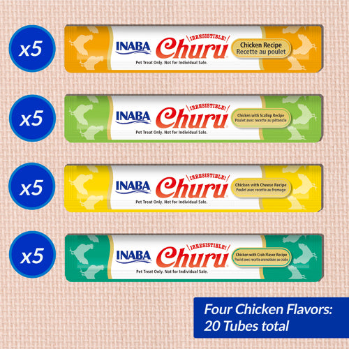 Inaba Cat Treat Churu Puree Chicken Varieties