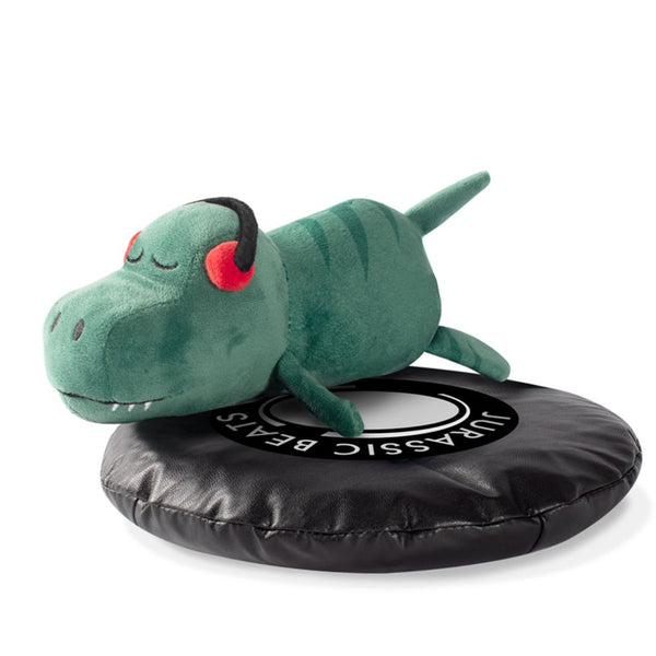 Fringe Studio Plush Squeaker Dog Toy DJ Rexy Jurassic Beats T-Rex | PeekAPaw Pet Supplies