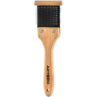 Artero Nature Collection double sided flexible slicker brush with a wooden handle and black pin pad