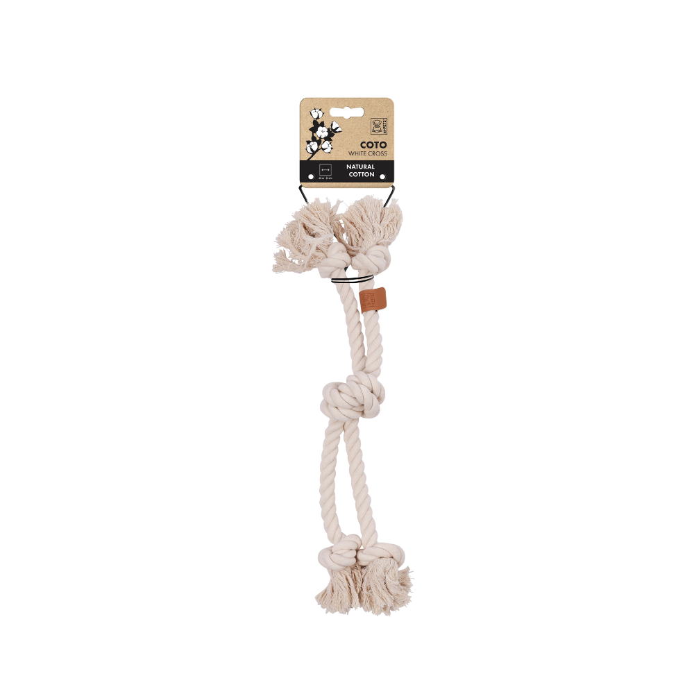 M-Pets COTO Eco Rope Dog Toy Cross 60cm White