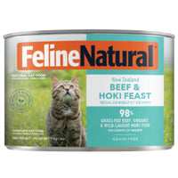 Feline Natural Beef & Hoki canned cat food — 98% grass-fed New Zealand beef with wild-caught hoki
