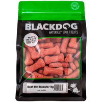BlackDog Mini Beef Dog Biscuits packaging front