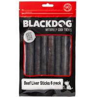 BlackDog Beef Liver Sticks Dog Treats packaging front