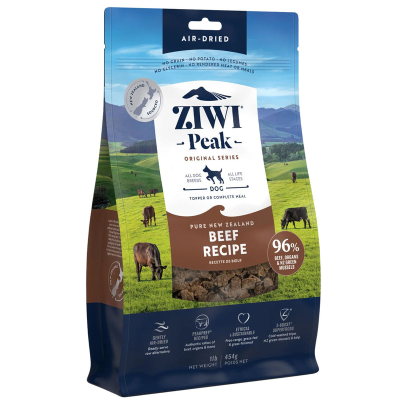 ZIWI Peak Dog Food Air Dried Beef 454g | PeekAPaw Pet Supplies