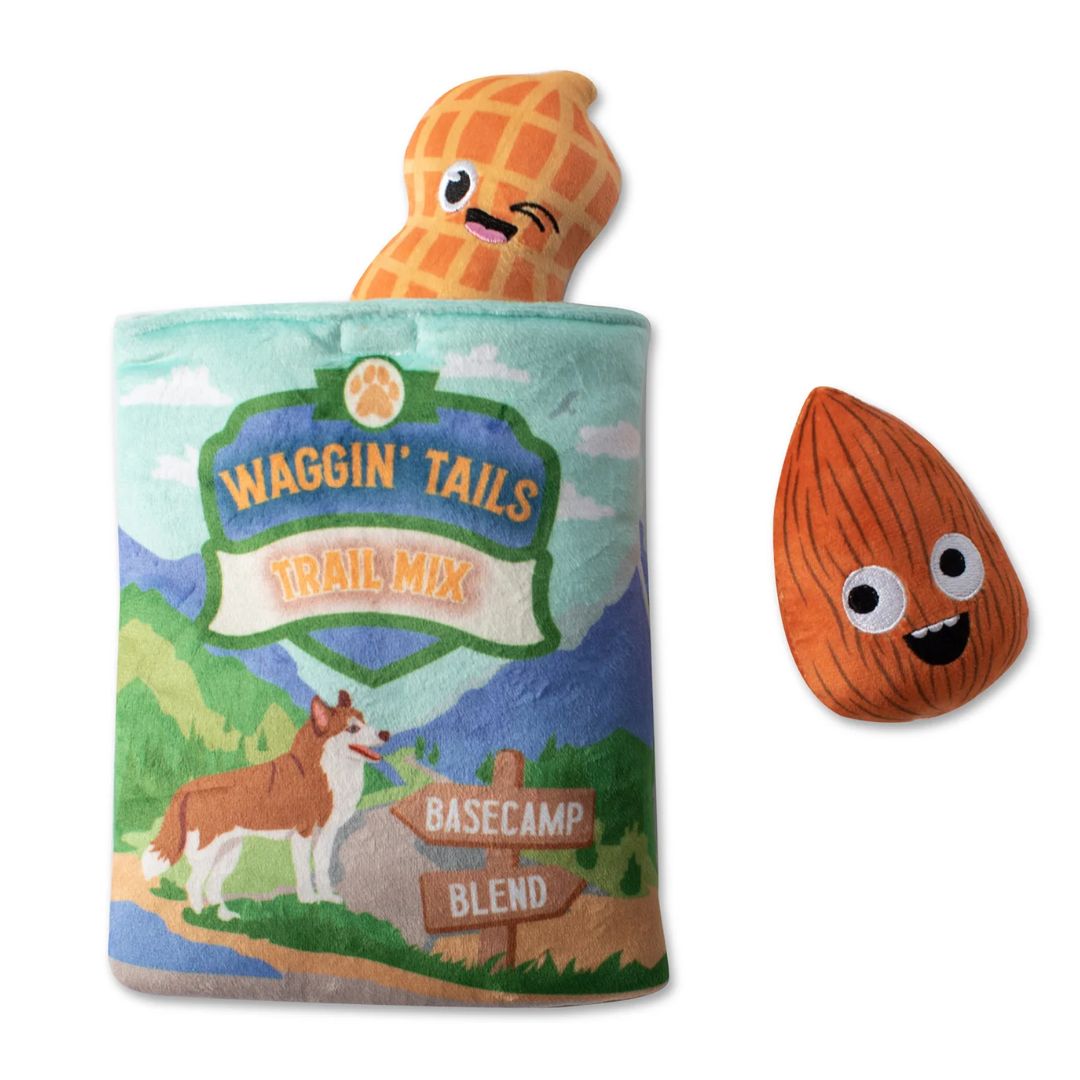 Fringe Studio Plush Burrow Dog Toy - Waggin' Tails Trail Mix | PeekAPaw Pet Supplies