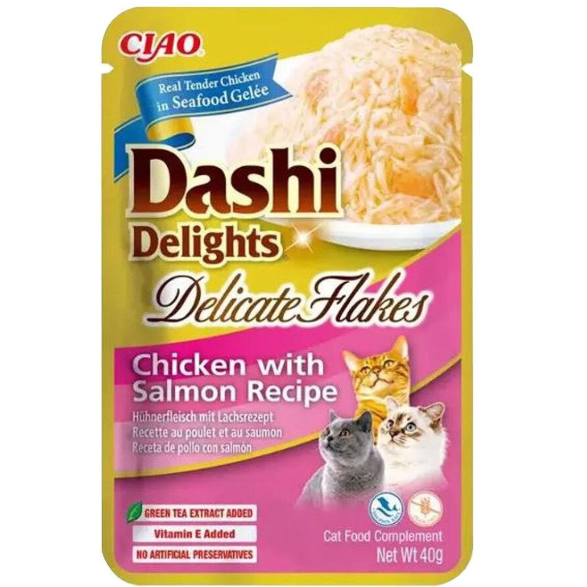 Inaba Cat Treats Dashi Delights Delicate Flakes Chicken Salmon