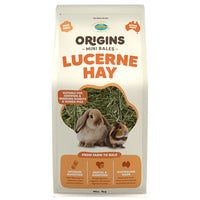 Vetafarm Origins Mini Bales lucerne hay for growing and breeding rabbits and guinea pigs, 1kg bag