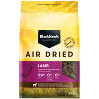 Black Hawk Air Dried Lamb adult dog food, 2kg pack front