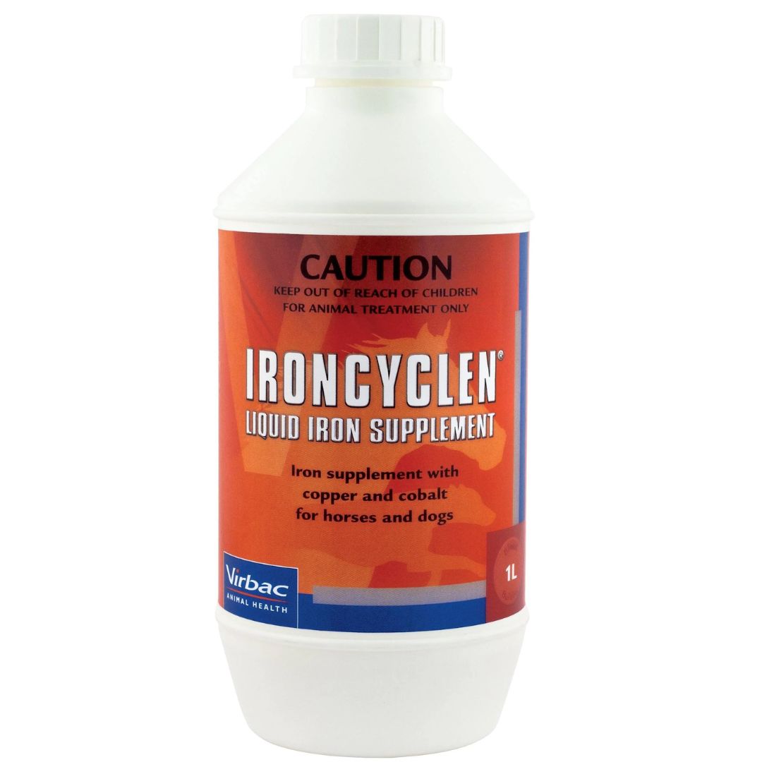 Virbac Ironcyclen Liquid Iron Supplements for Horses - 1L | PeekAPaw Pet Supplies