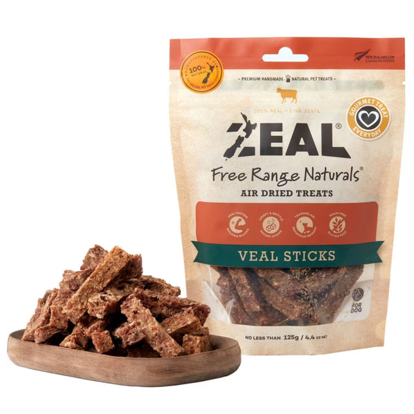Zeal Dog Treats Air Dried Veal Sticks 125g | PeekAPaw Pet Supplies