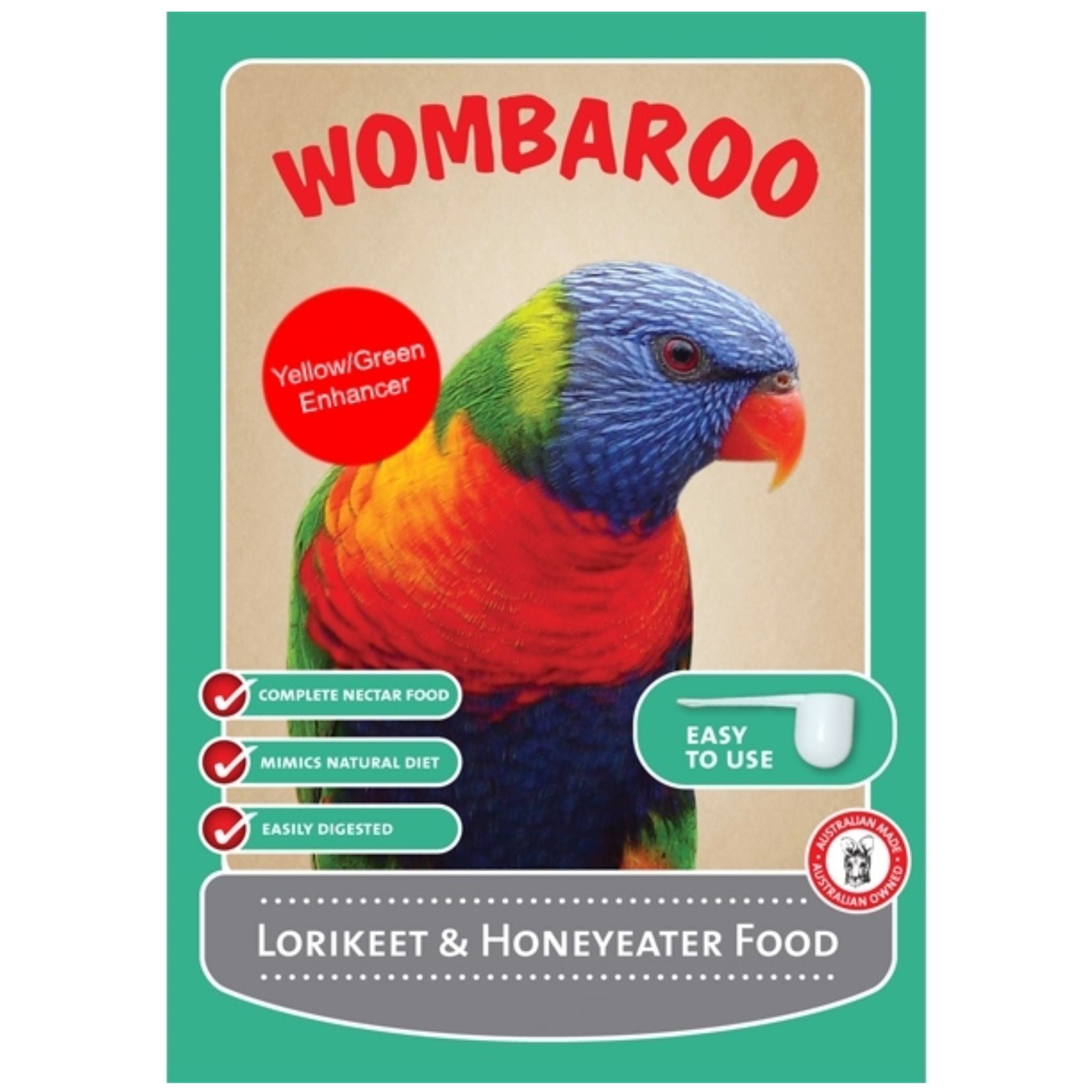 Wombaroo Lorikeet & Honeyeater Food - Yellow Enhanced