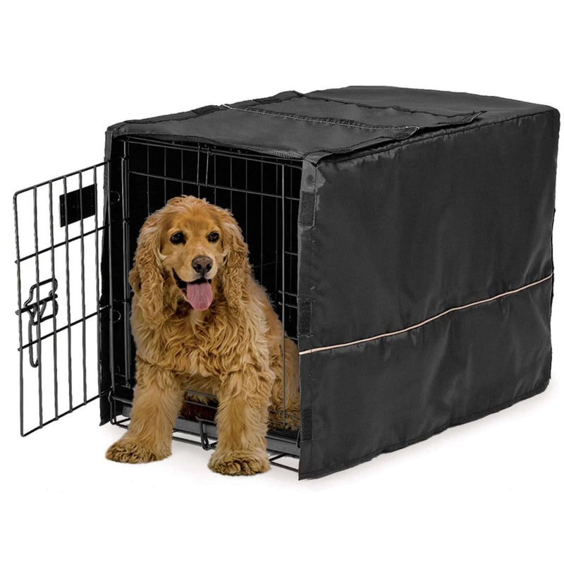 MidWest Homes for Pets QuiteTime Dog Crate Cover in Black - 30" | PeekAPaw Pet Supplies